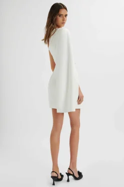 Lavish Alice Dresses<Aire One Shoulder Cape Blazer Dress In White