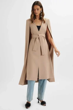 Lavish Alice Suiting<Alexia Longline Belted Cape Blazer In Camel
