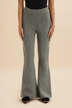 Lavish Alice Knitted Separates<Ayzel Knitted Cashmere Blend Fit & Flare Trousers In Grey