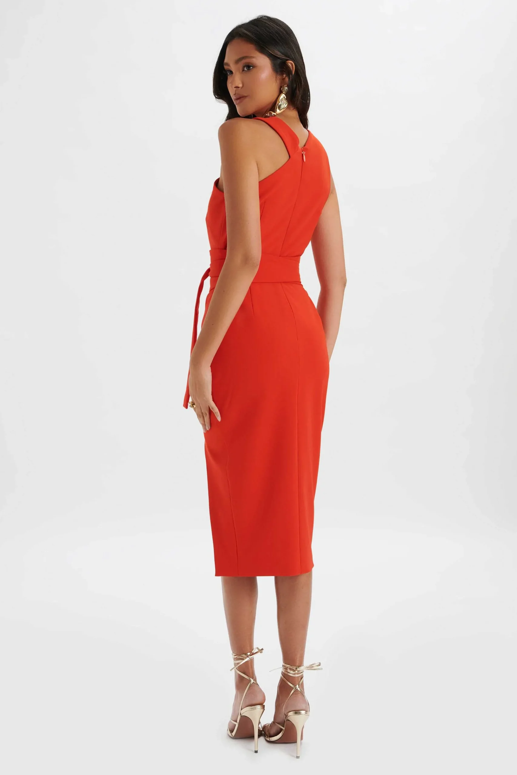 Lavish Alice Dresses<Brielle Obi Belted Halterneck Midi Dress In Red