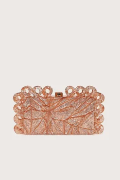Lavish Alice Clutch Bags<Celeste Circular Textured Box Clutch Bag In Rose Gold