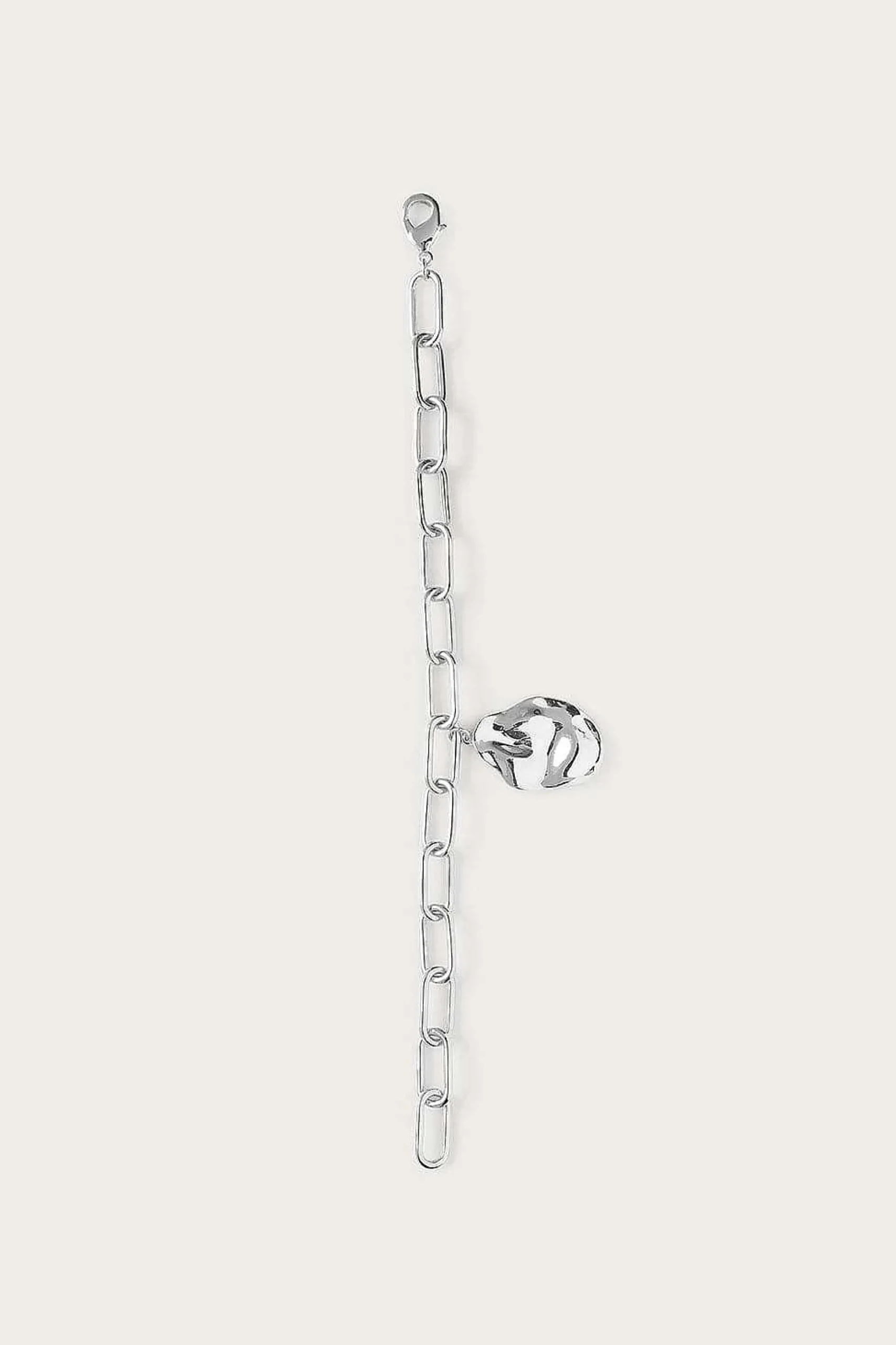 Lavish Alice Jewellery<Dana Hammered Effect Oval Charm Link Silver Bracelet