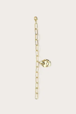 Lavish Alice Jewellery<Dana Hammered Effect Oval Charm Link Gold Bracelet