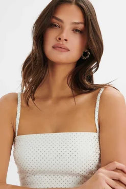 Lavish Alice Suiting<Dina Crystal Embellished Bandeau In White