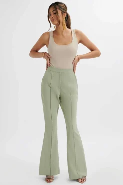 Lavish Alice Suiting<Emelie Fit & Flare Trousers In Sage Green