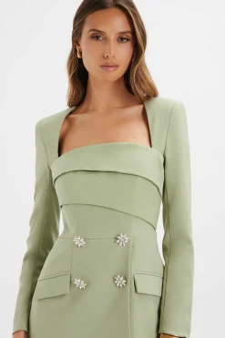 Lavish Alice Suiting<Freja Tailored Bandeau Blazer In Sage Green