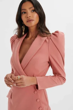 Lavish Alice Dresses<Gracie Puff Sleeve Mini Blazer Dress In Rose