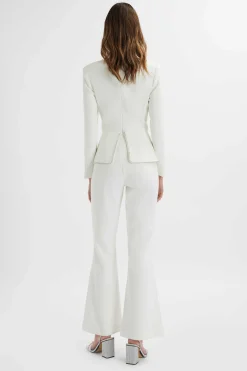Lavish Alice Jumpsuits & Playsuits<Jessie Diamante Trim Tailored Jumpsuit In White