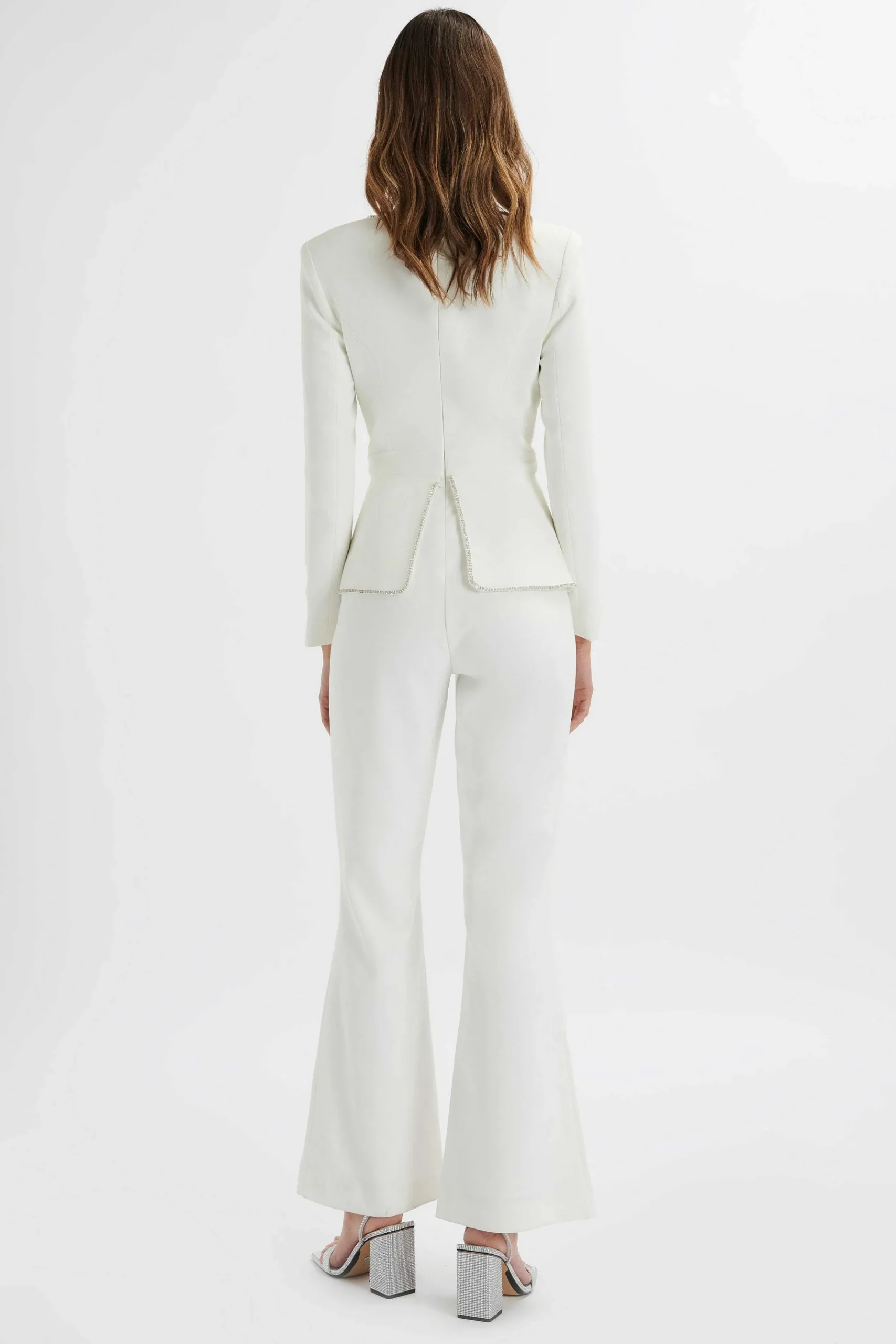 Lavish Alice Jumpsuits & Playsuits<Jessie Diamante Trim Tailored Jumpsuit In White