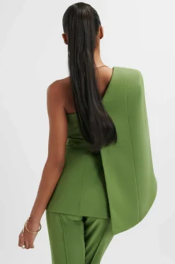 Lavish Alice Suiting<Juno Obi Belted Asymmetric Cape Blazer In Green
