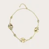 Lavish Alice Jewellery<Karia Hammered Effect Oval Charm Gold Necklace