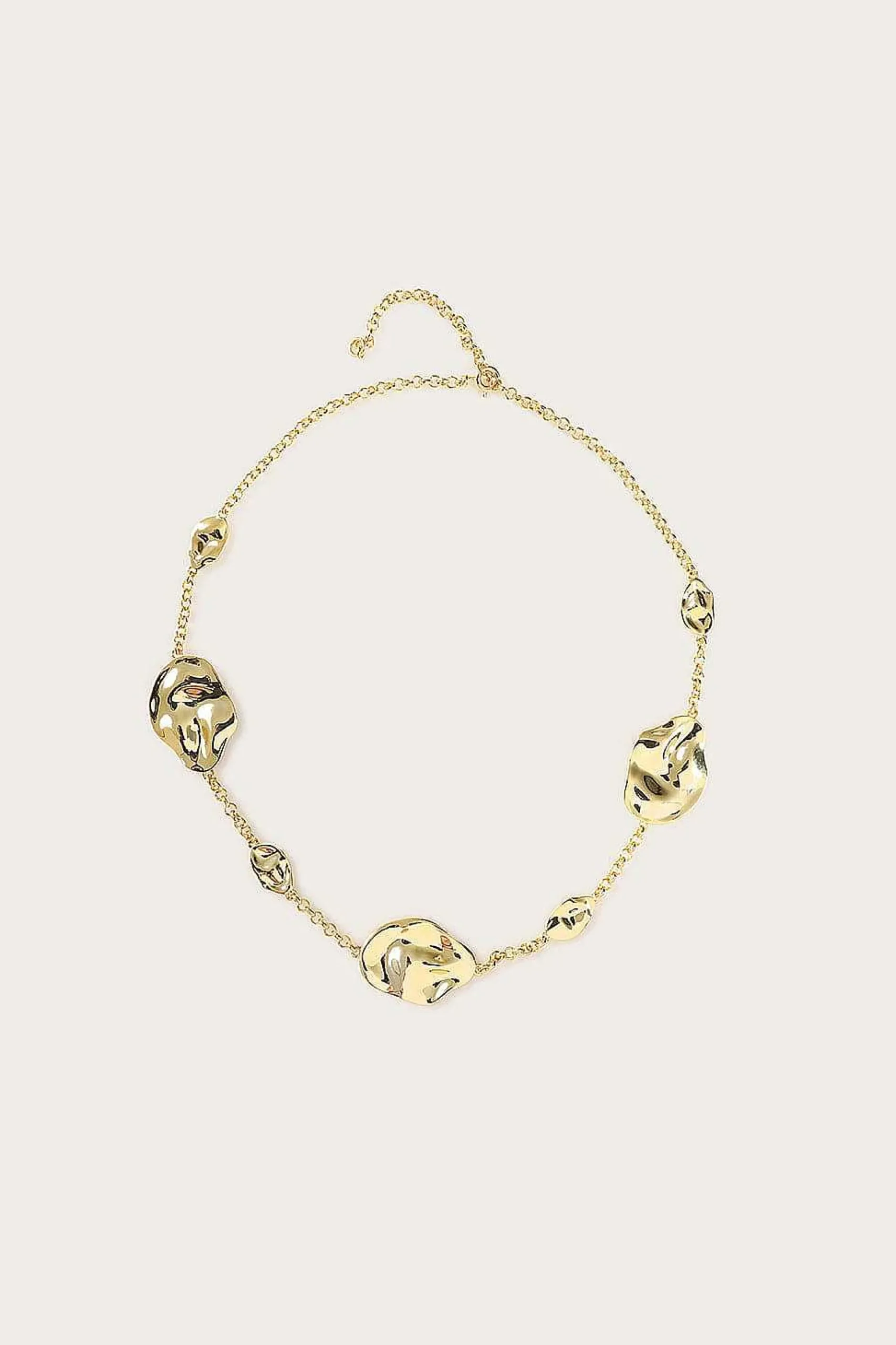Lavish Alice Jewellery<Karia Hammered Effect Oval Charm Gold Necklace