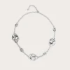 Lavish Alice Jewellery<Karia Hammered Effect Oval Charm Silver Necklace