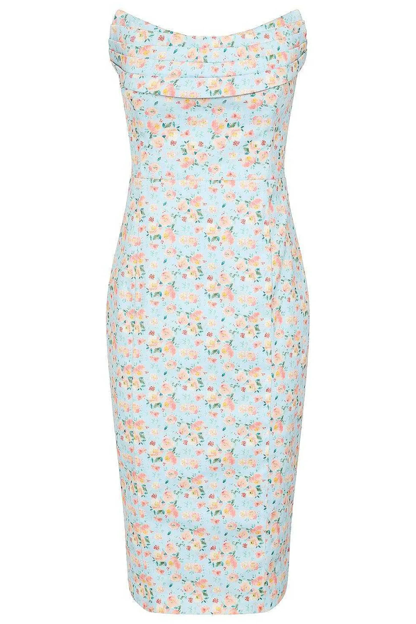 Lavish Alice Dresses<Leilani Cowl Bandeau Midi Dress In Blue Floral