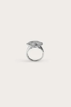 Lavish Alice Jewellery<Leora Hammered Effect Oval Silver Ring