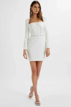 Lavish Alice Dresses<Liberty Diamante Trim Blazer Mini Dress In White