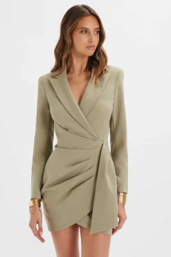 Lavish Alice Dresses<Lucy Wrap Blazer Mini Dress In Sage Green