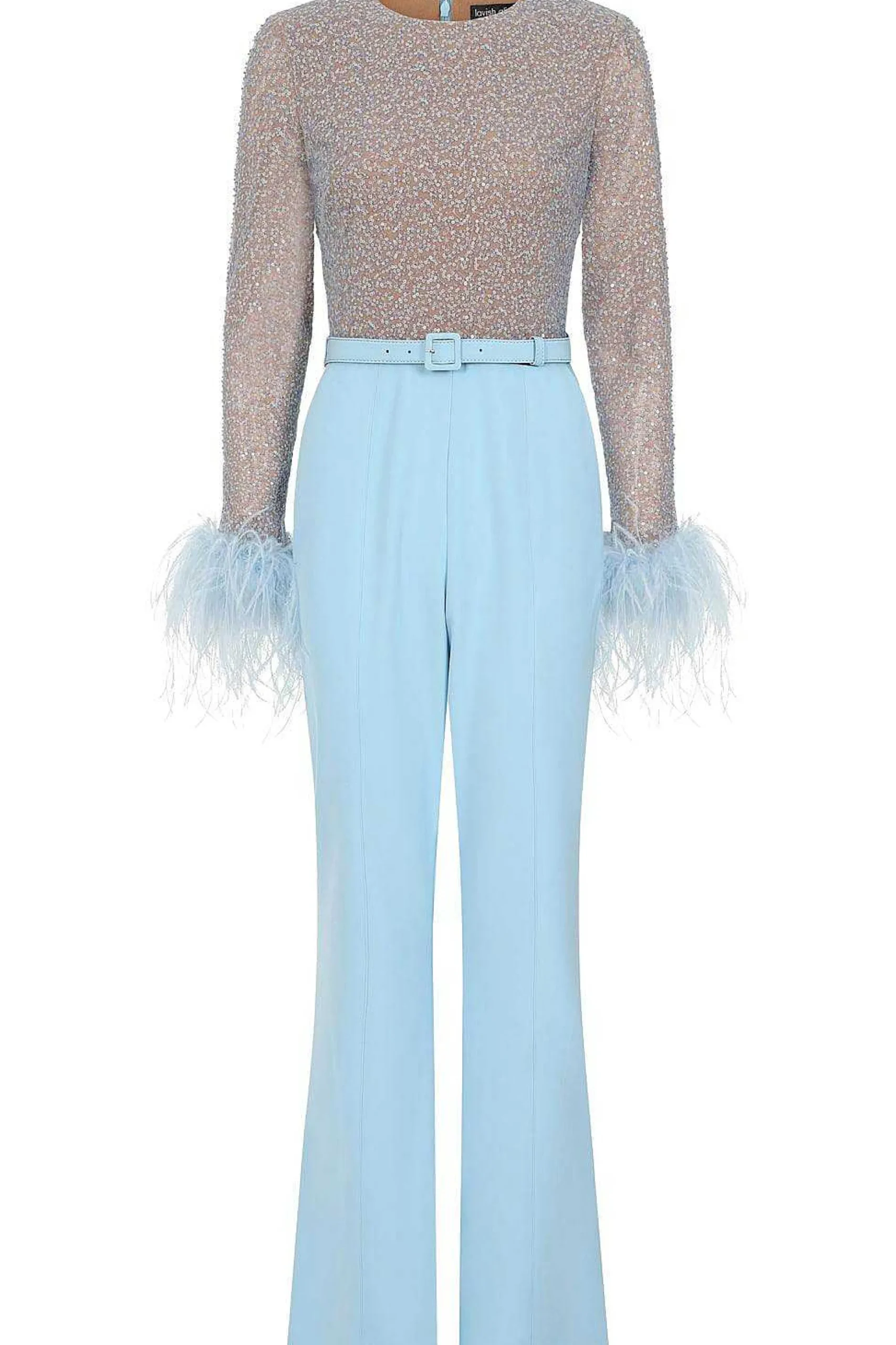 Lavish Alice Jumpsuits & Playsuits<Myla Beaded Sequin Jumpsuit In Baby Blue