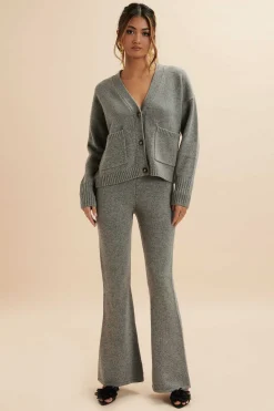 Lavish Alice Knitted Separates<Nella Knitted Cashmere Blend Relaxed Cardigan In Grey