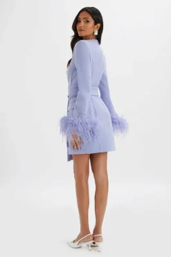 Lavish Alice Dresses<Nikola Feather Cuff Blazer Dress In Cornflower Blue