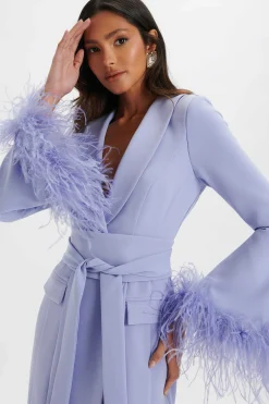 Lavish Alice Dresses<Nikola Feather Cuff Blazer Dress In Cornflower Blue
