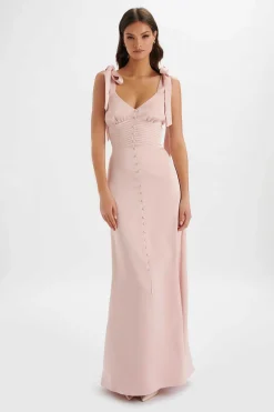 Lavish Alice Dresses<Reve Satin Tie Shoulder Maxi Dress In Pink