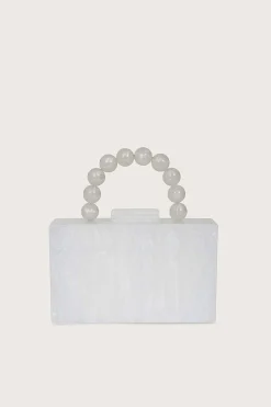 Lavish Alice Clutch Bags<Reya Bead Handle Marbled Box Clutch Bag In White