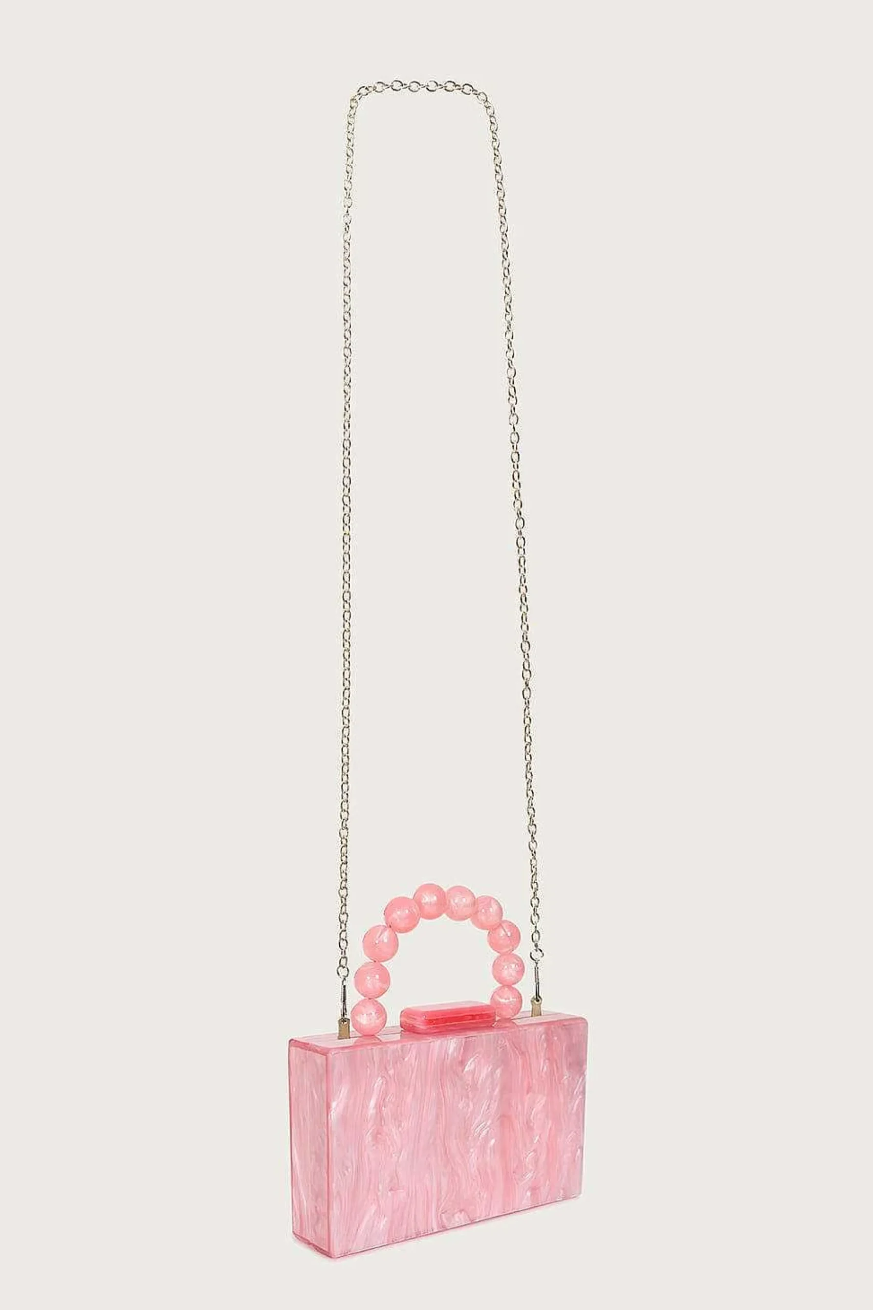 Lavish Alice Clutch Bags<Reya Bead Handle Marbled Box Clutch Bag In Pink