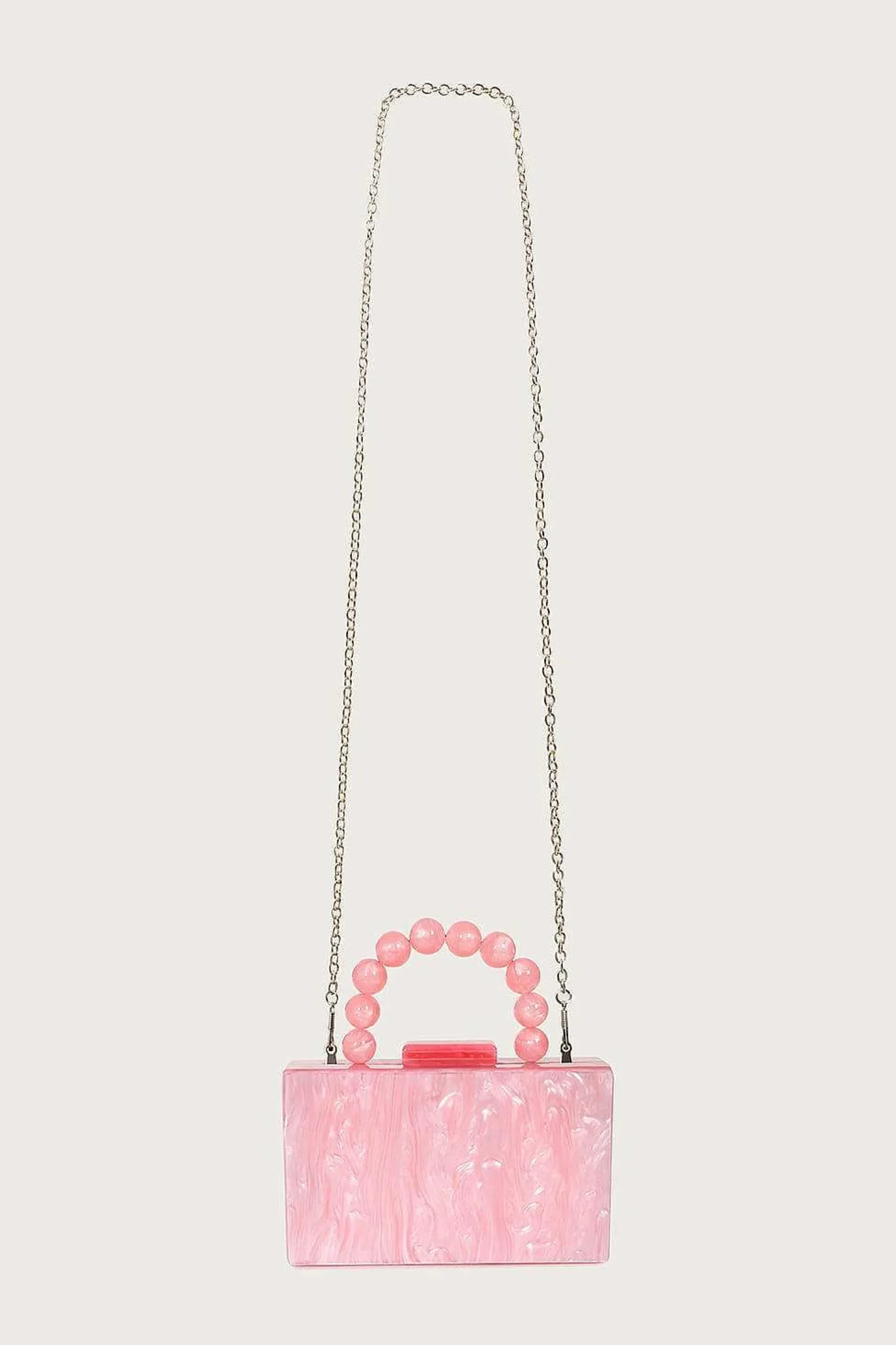 Lavish Alice Clutch Bags<Reya Bead Handle Marbled Box Clutch Bag In Pink