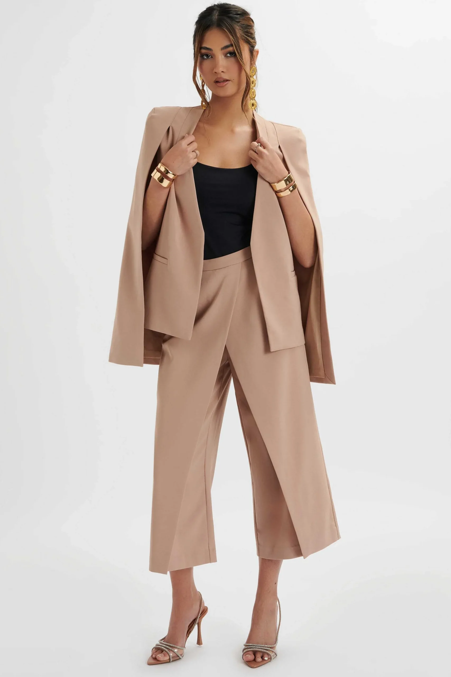 Lavish Alice Suiting<Siya Wrap Culotte Trousers In Camel