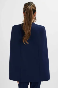 Lavish Alice Suiting<Skye Belted Cape Blazer In Navy