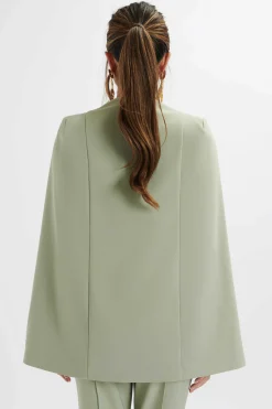 Lavish Alice Suiting<Skye Belted Cape Blazer Jacket In Sage Green