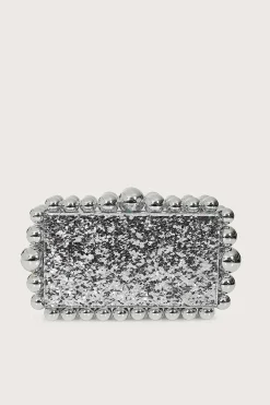 Lavish Alice Clutch Bags<Tia Marbled Faux Pearl Box Clutch Bag In Silver