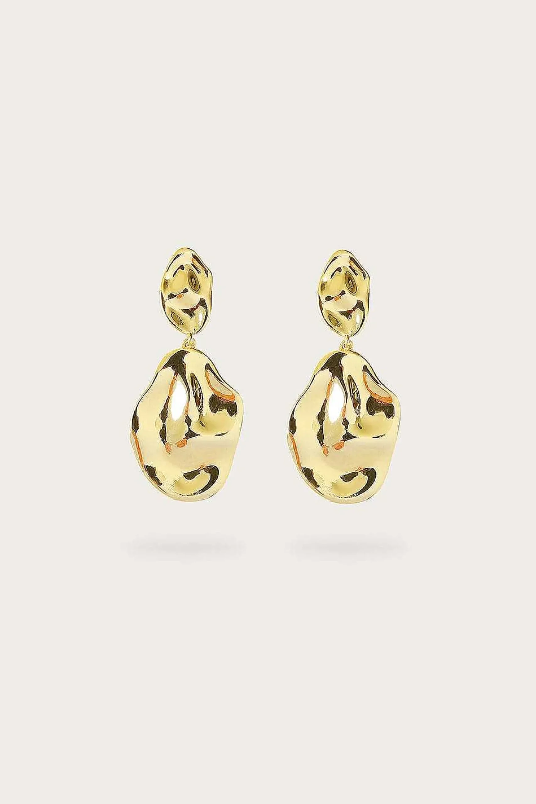 Lavish Alice Jewellery<Yasmin Hammered Effect Oval Drop Gold Earrings